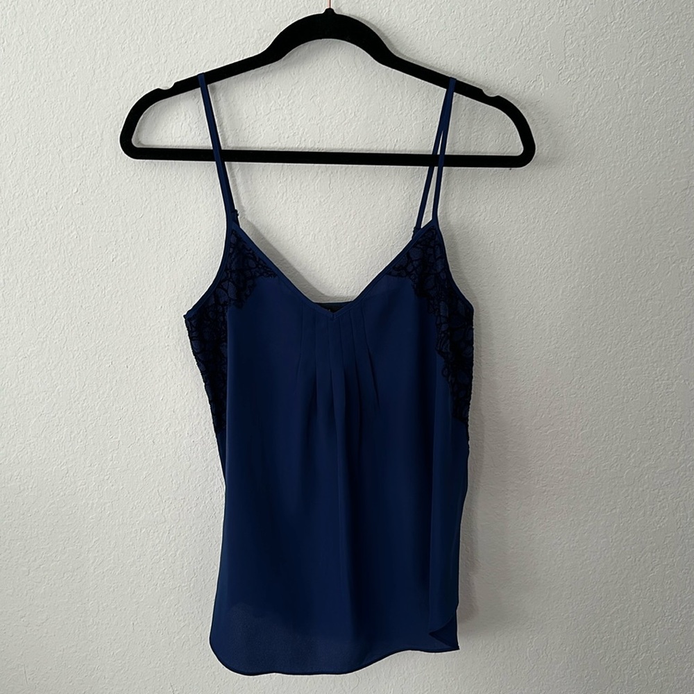 Aritzia Talula navy camisole with lace detail